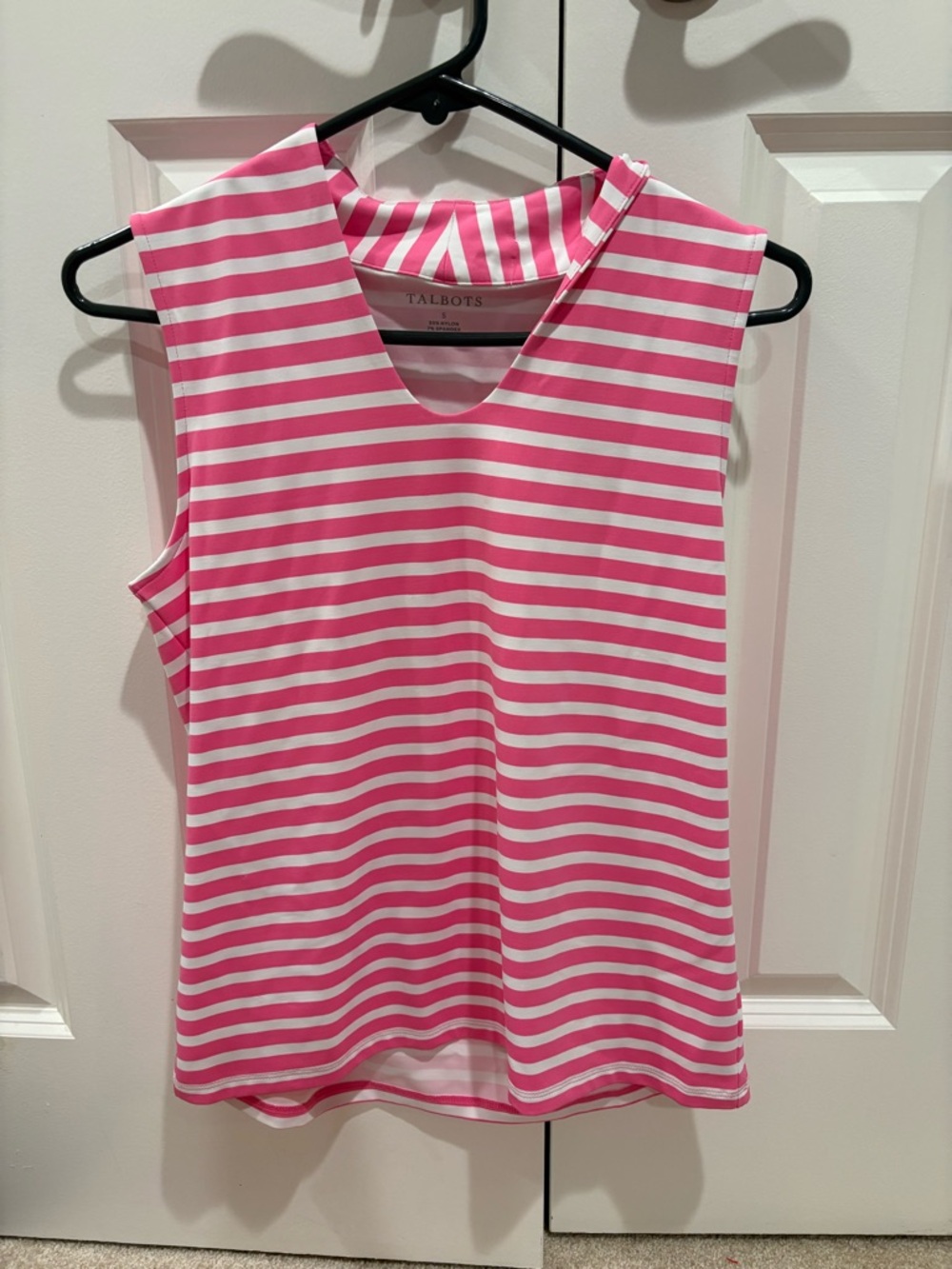 Talbots Pink and White Striped Sleeveless Tank Top - Picture 4 of 4